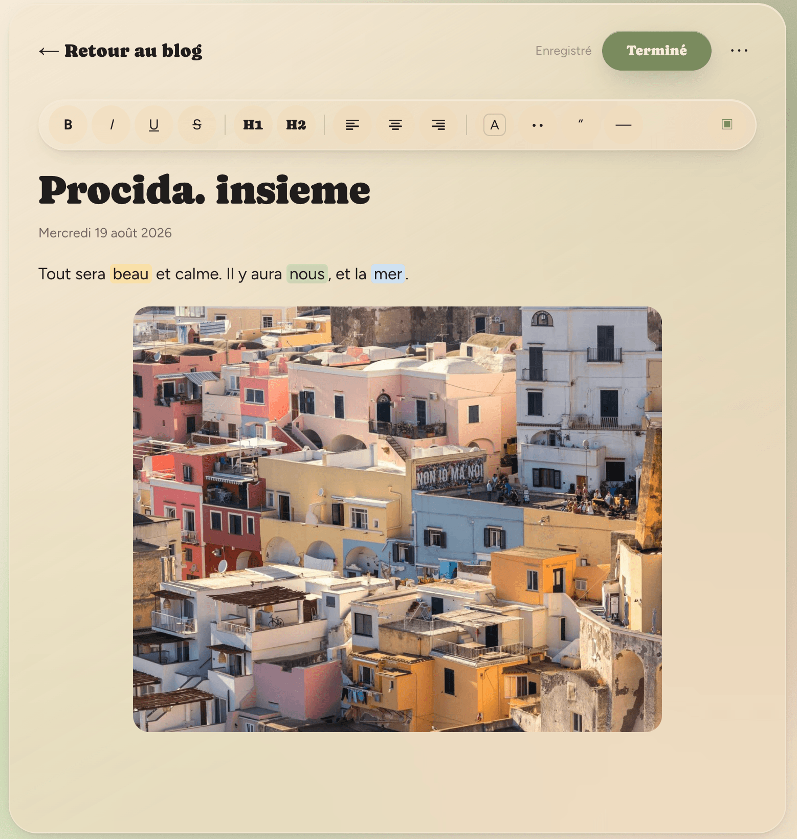 L’éditeur de publication avec sa barre d’outils